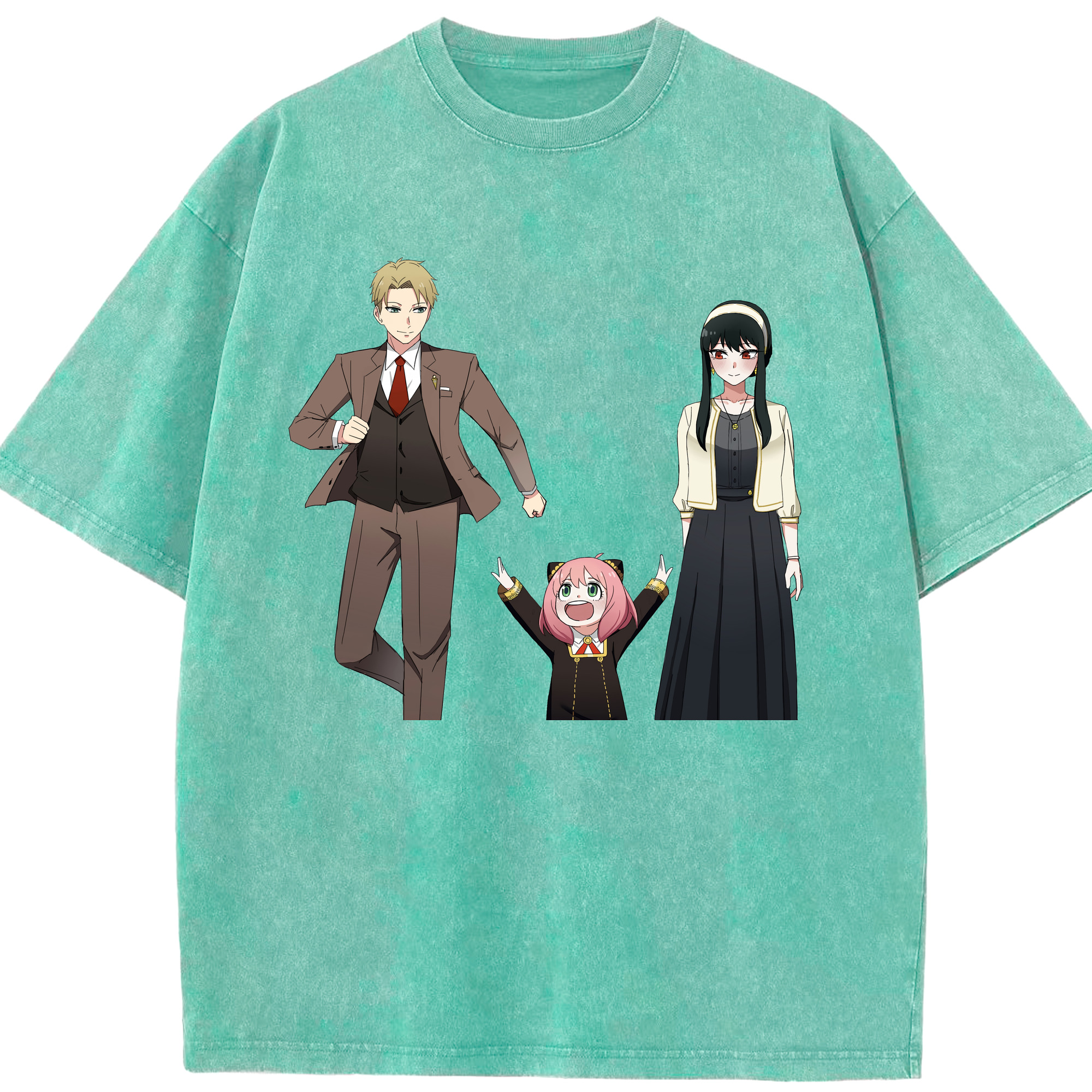 （画像用） SPY×FAMILY间谍家家酒 綿100% ヴィンテージ風 半袖Tシャツ（フロントプリント）